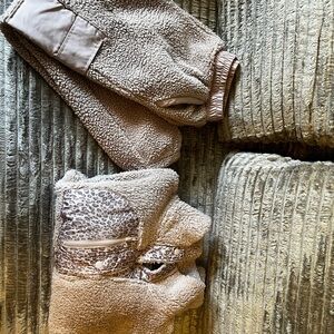 Hippie Rose Tan Sherpa Jacket with Leopard Print